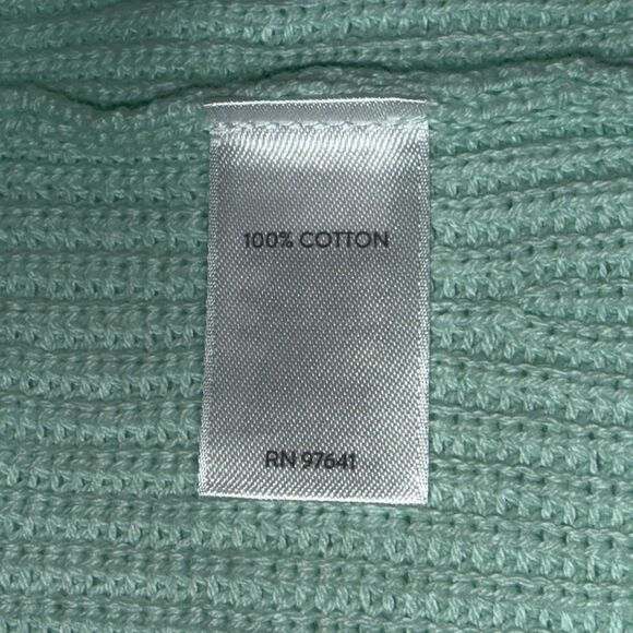 J. Jill Mint Green Cardigan Sweater Open Front MEDIUM TALL Longer Cotton EUC - Picture 14 of 14
